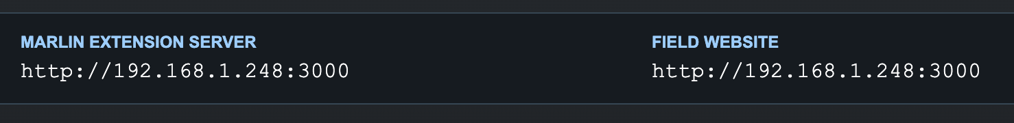 MARLIN PMS connection addresses